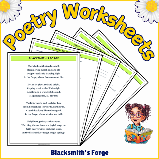 Blacksmith's Forge | Poem Grammar Worksheet Printable Activity