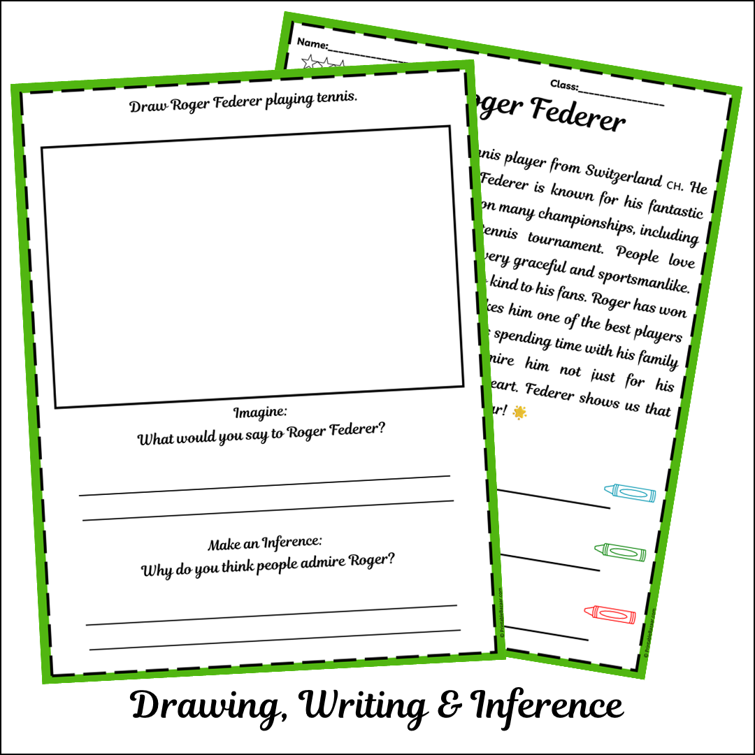 Roger Federer | Short Reading Comprehension Creative Worksheet