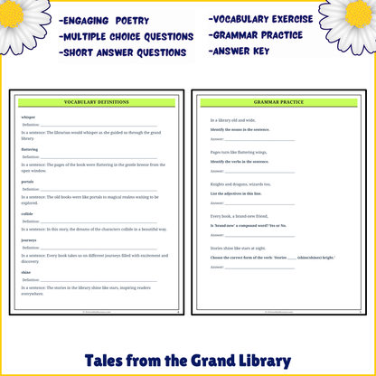 Tales from the Grand Library | Poem Grammar Worksheet Printable Activity