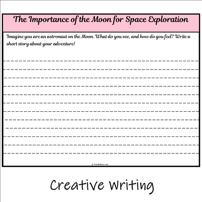 The Importance of the Moon for Space Exploration | Main Idea and Supporting Details Reading Passage and Questions