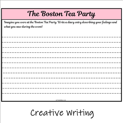 The Boston Tea Party | Main Idea and Supporting Details Reading Passage and Questions