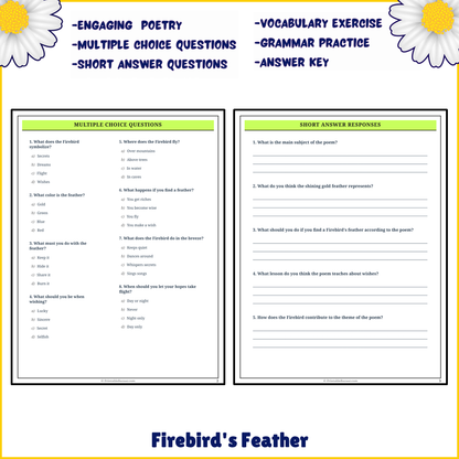 Firebird's Feather | Poem Grammar Worksheet Printable Activity