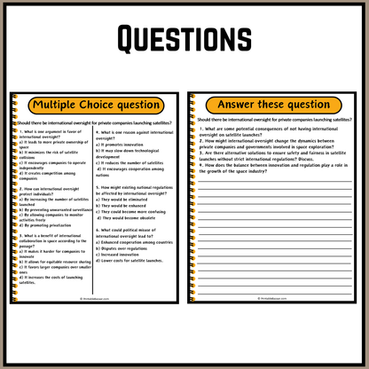 Should there be international oversight for private companies launching satellites? | Debate Case Study Worksheet