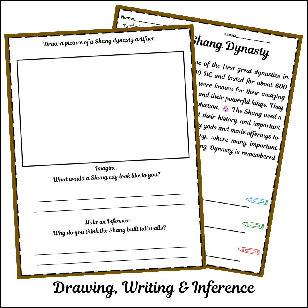 The Shang Dynasty | Short Reading Comprehension Creative Worksheet