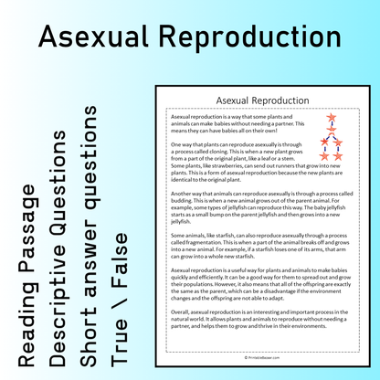 Asexual Reproduction | Reading Comprehension Passage Printable Worksheet
