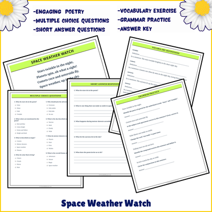 Space Weather Watch | Poem Grammar Worksheet Printable Activity