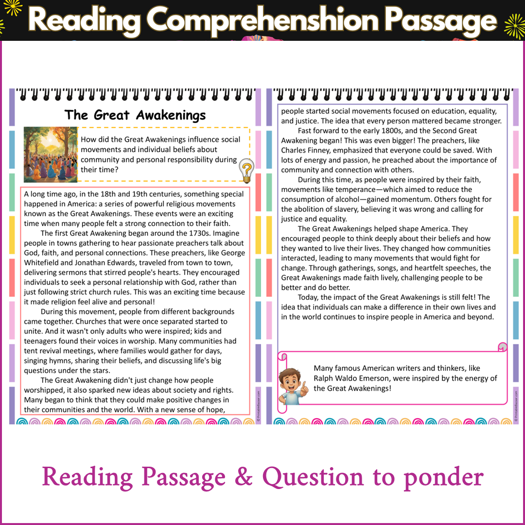 The Great Awakenings | Reading Comprehension Passage and Questions