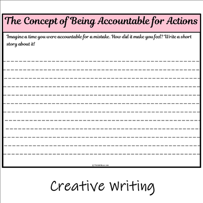 The Concept of Being Accountable for Actions | Main Idea and Supporting Details Reading Passage and Questions