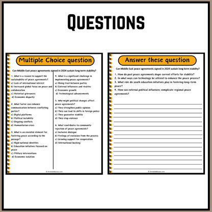 Can Middle East peace agreements signed in 2024 sustain long-term stability? | Debate Case Study Worksheet