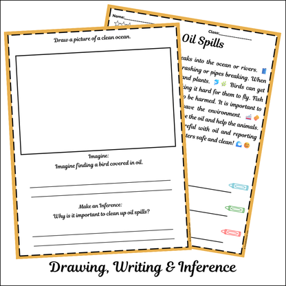 Oil Spills | Short Reading Comprehension Creative Worksheet
