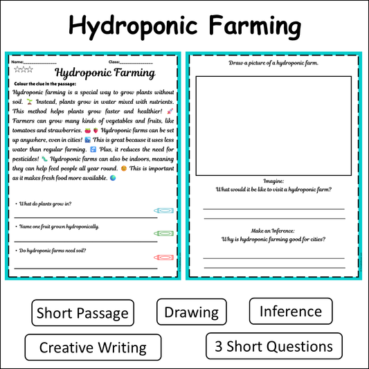 Hydroponic Farming | Short Reading Comprehension Creative Worksheet