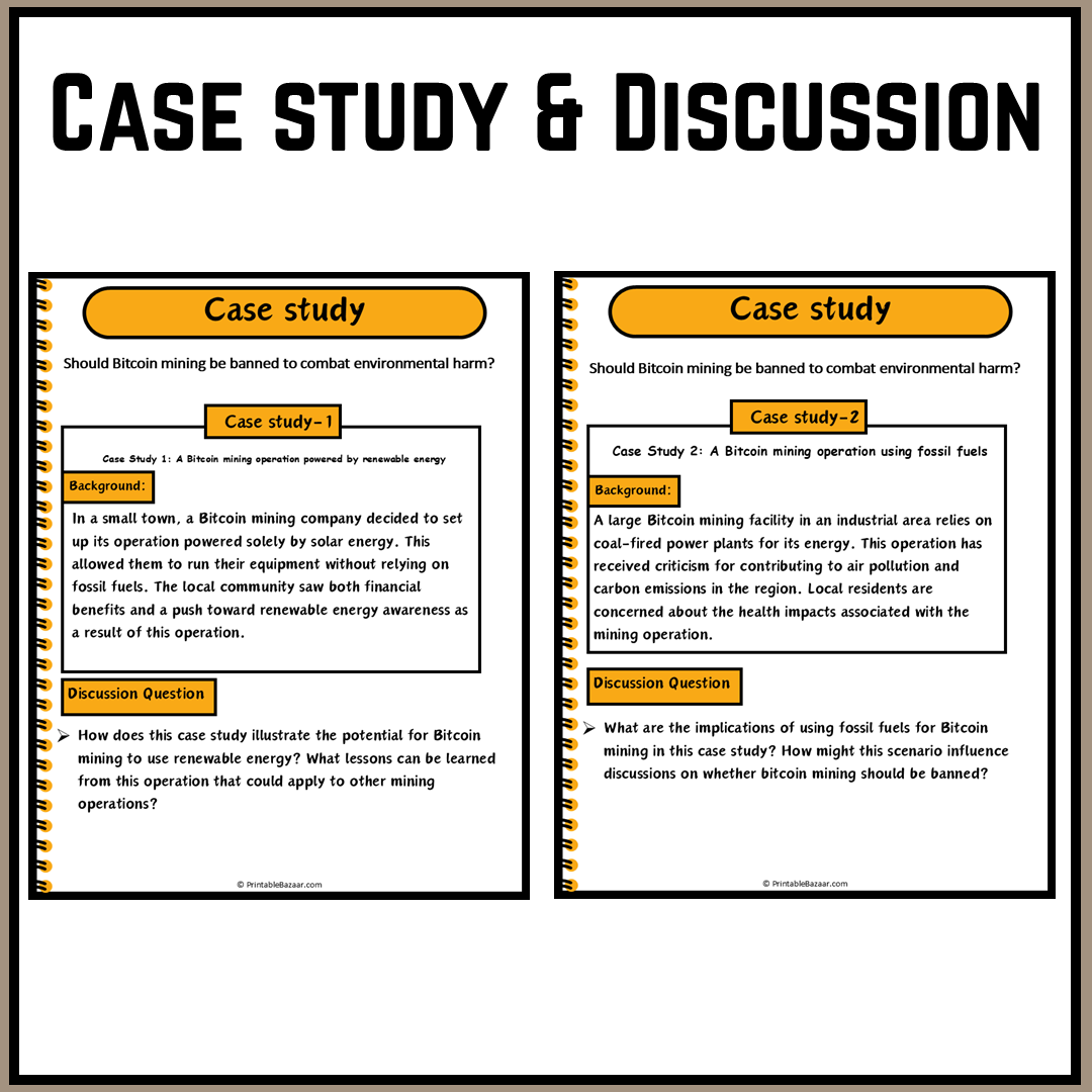 Should Bitcoin mining be banned to combat environmental harm? | Debate Case Study Worksheet