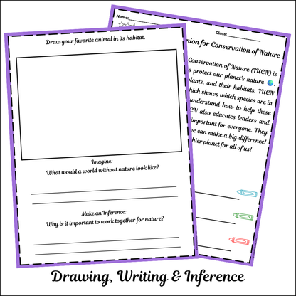 International Union for Conservation of Nature | Short Reading Comprehension Creative Worksheet