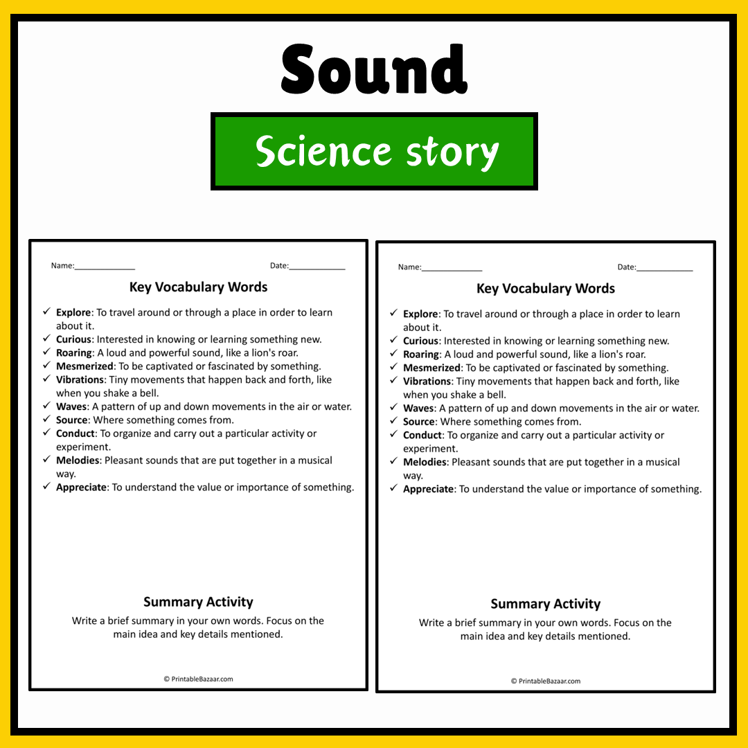 Sound | Science Story Reading Comprehension Activity