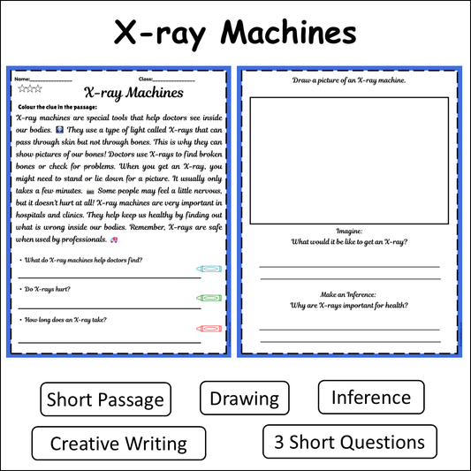 X-ray Machines | Short Reading Comprehension Creative Worksheet