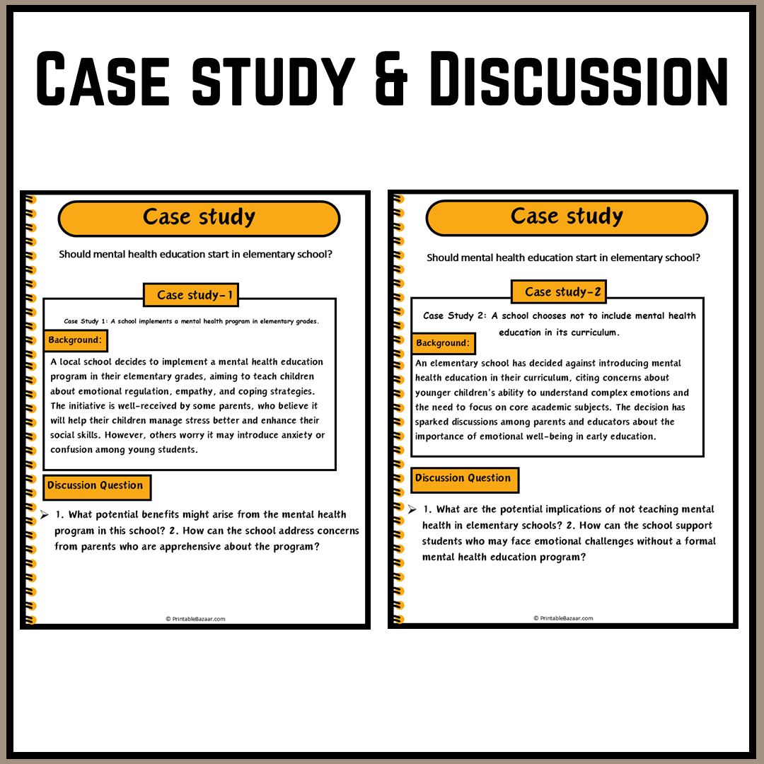 Should mental health education start in elementary school? | Debate Case Study Worksheet