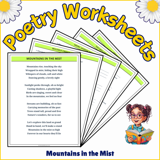 Mountains in the Mist | Poem Grammar Worksheet Printable Activity