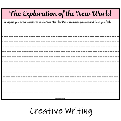 The Exploration of the New World | Main Idea and Supporting Details Reading Passage and Questions