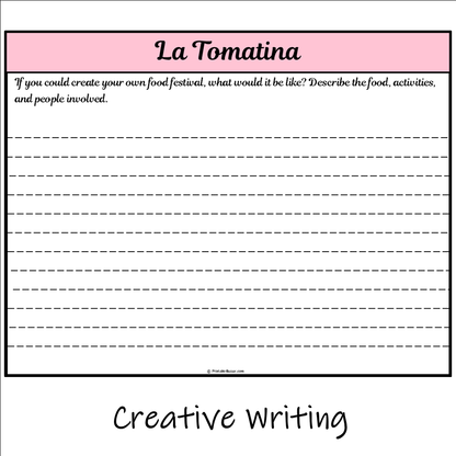 La Tomatina | Main Idea and Supporting Details Reading Passage and Questions