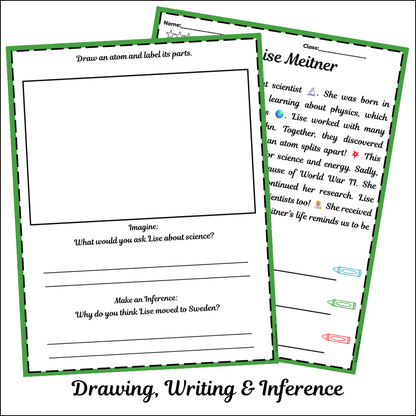 Lise Meitner | Short Reading Comprehension Creative Worksheet