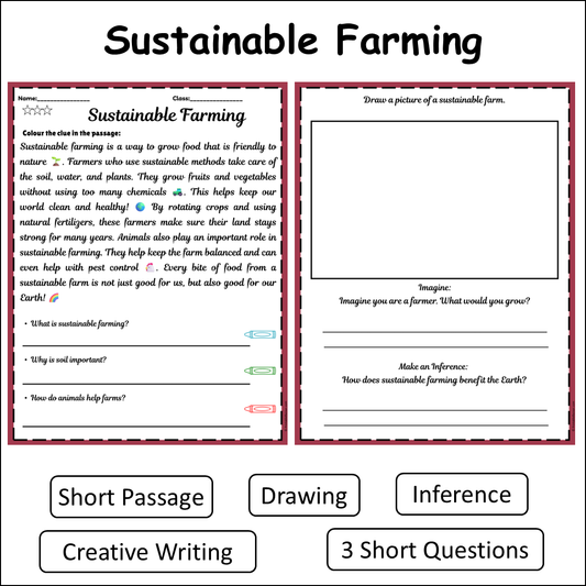 Sustainable Farming | Short Reading Comprehension Creative Worksheet