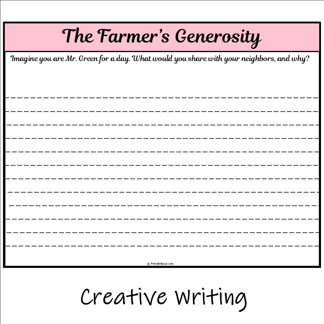 The Farmer’s Generosity | Main Idea and Supporting Details Reading Passage and Questions