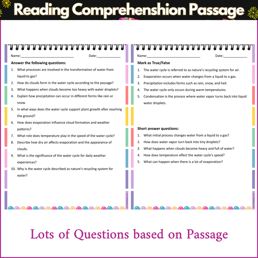 Water Cycle and Weather | Reading Comprehension Passage and Questions