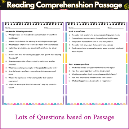 Water Cycle and Weather | Reading Comprehension Passage and Questions