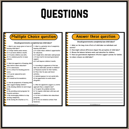 Should governments completely ban child labor? | Debate Case Study Worksheet