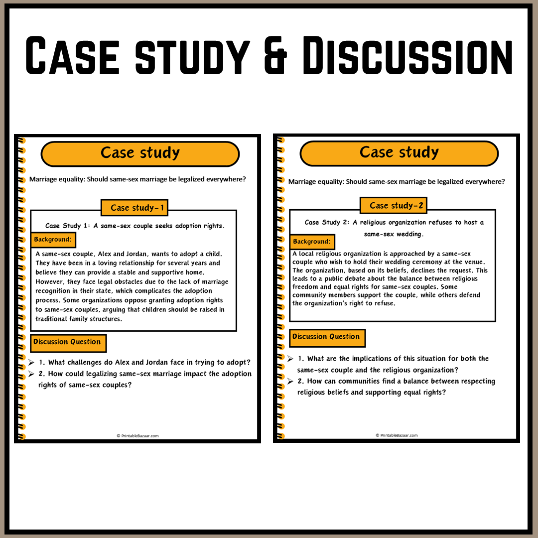 Marriage equality: Should same-sex marriage be legalized everywhere? | Debate Case Study Worksheet