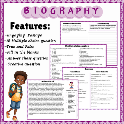 Mahershala Ali | Biography Reading Comprehension and Questions Worksheet