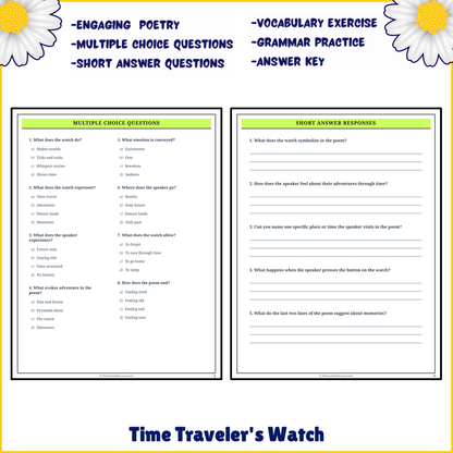 Time Traveler's Watch | Poem Grammar Worksheet Printable Activity