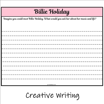 Billie Holiday | Main Idea and Supporting Details Reading Passage and Questions