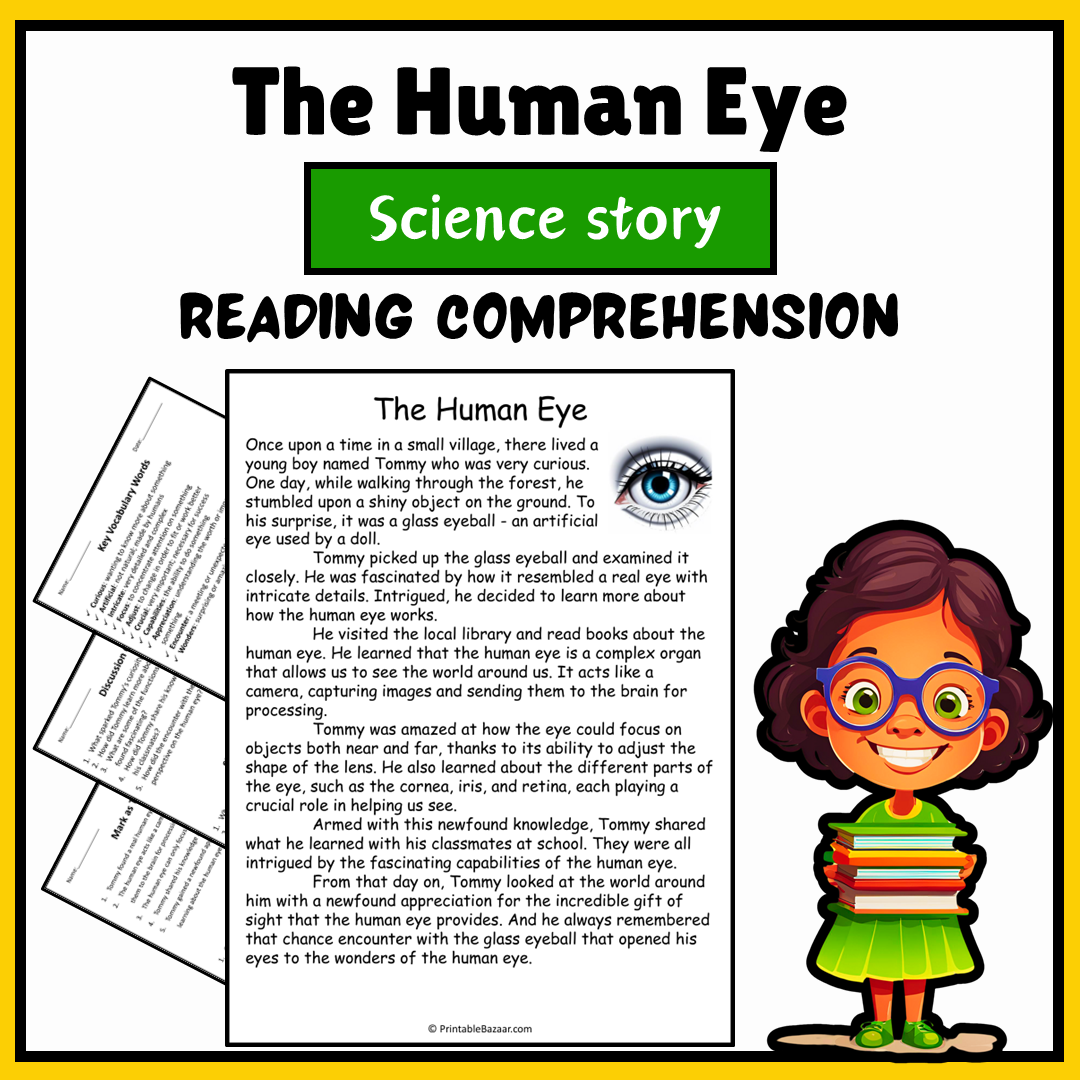 The Human Eye | Science Story Reading Comprehension Activity