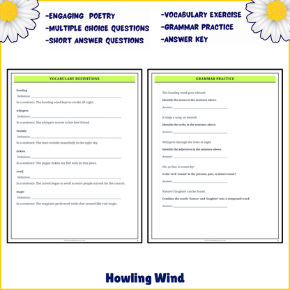 Howling Wind | Poem Grammar Worksheet Printable Activity