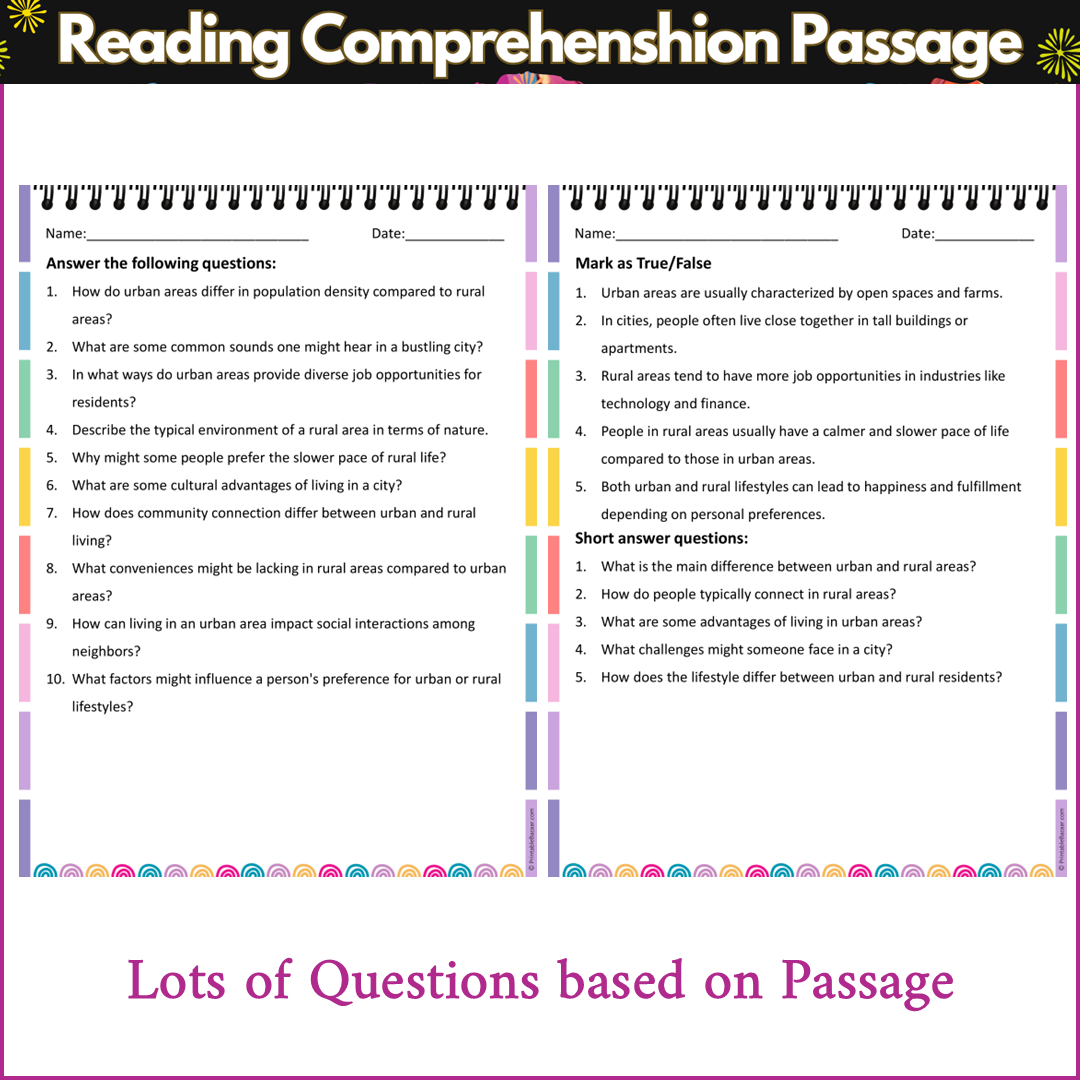 Urban vs. Rural Life | Reading Comprehension Passage and Questions