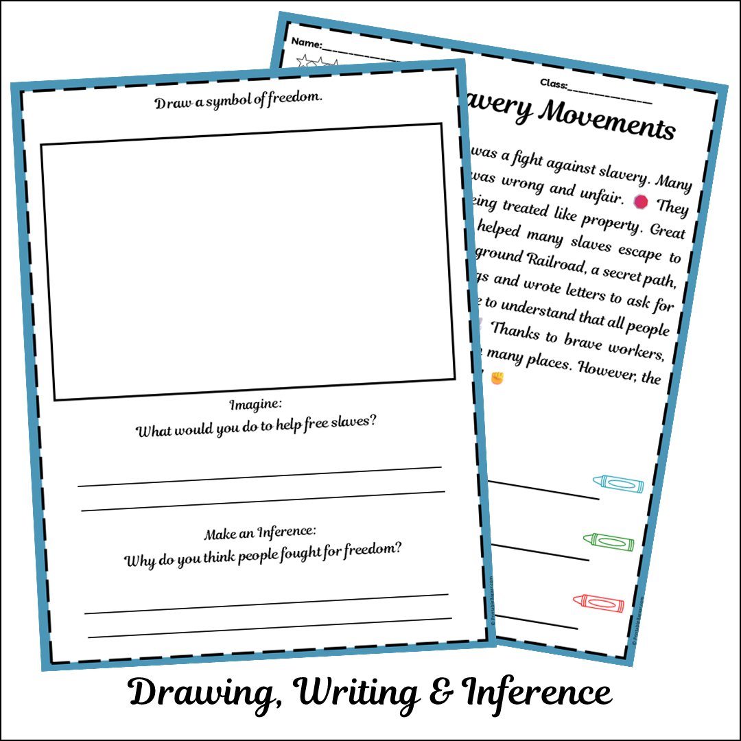 Anti-Slavery Movements | Short Reading Comprehension Creative Worksheet