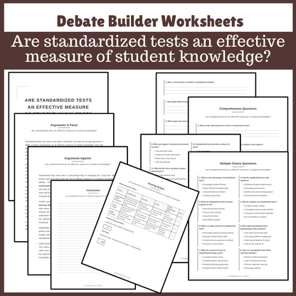 Are standardized tests an effective measure of student knowledge? | Favour and Against Worksheet Printable Activity