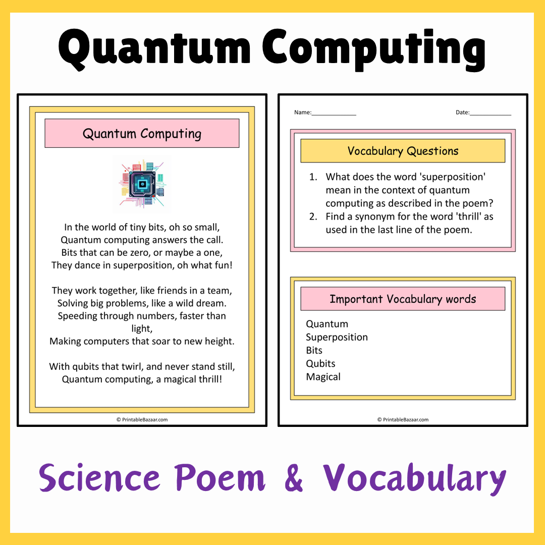 Quantum Computing | Science Poem Reading Comprehension Activity