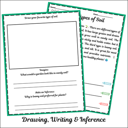 Types of Soil | Short Reading Comprehension Creative Worksheet