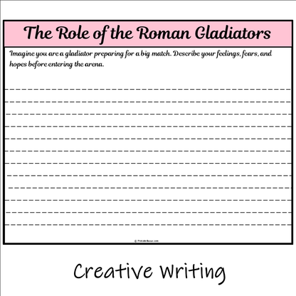 The Role of the Roman Gladiators | Main Idea and Supporting Details Reading Passage and Questions