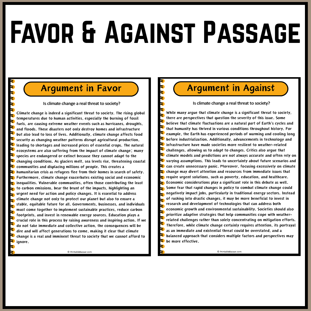 Is climate change a real threat to society? | Debate Case Study Worksheet