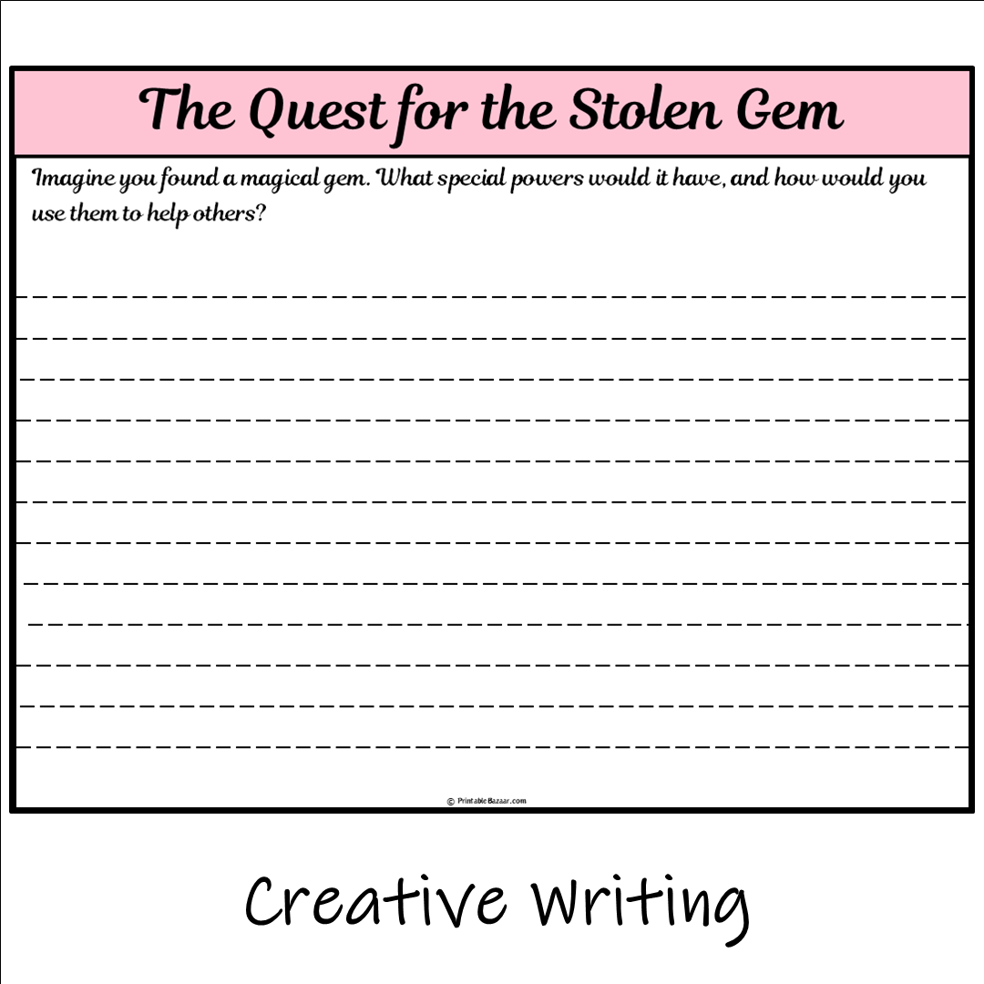 The Quest for the Stolen Gem | Main Idea and Supporting Details Reading Passage and Questions