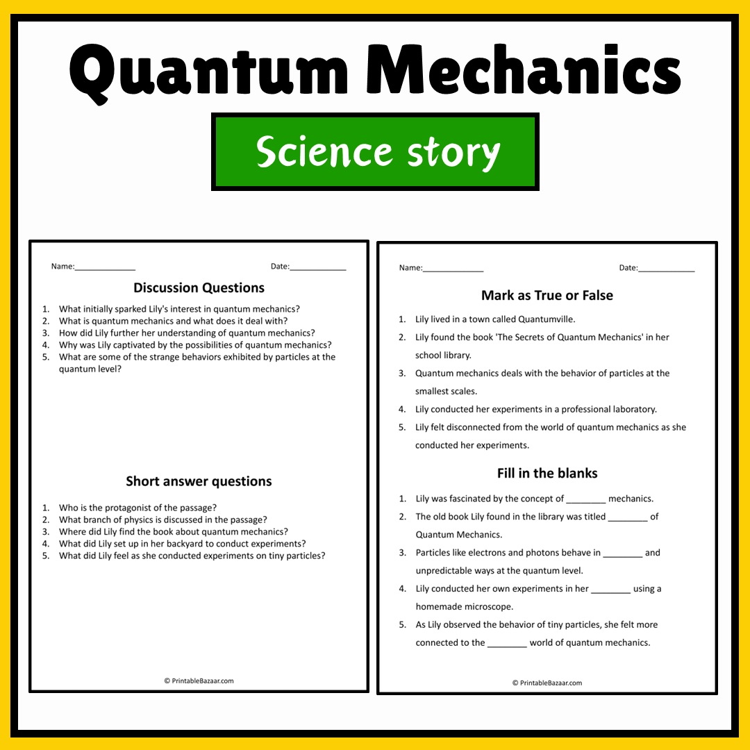 Quantum Mechanics | Science Story Reading Comprehension Activity