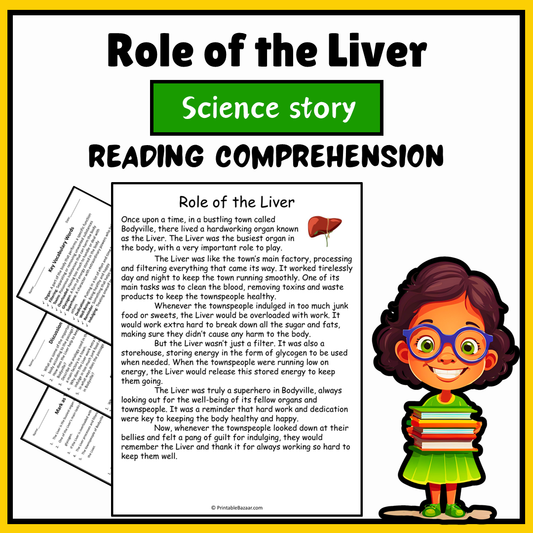 Role of the Liver | Science Story Reading Comprehension Activity