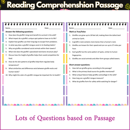 Anatomy of a Giraffe | Reading Comprehension Passage and Questions