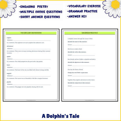 A Dolphin's Tale | Poem Grammar Worksheet Printable Activity