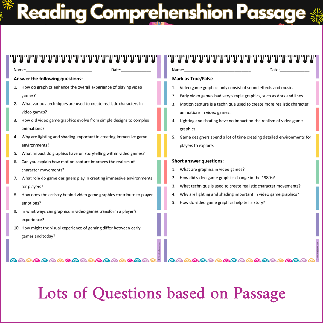 Video game graphics | Reading Comprehension Passage and Questions