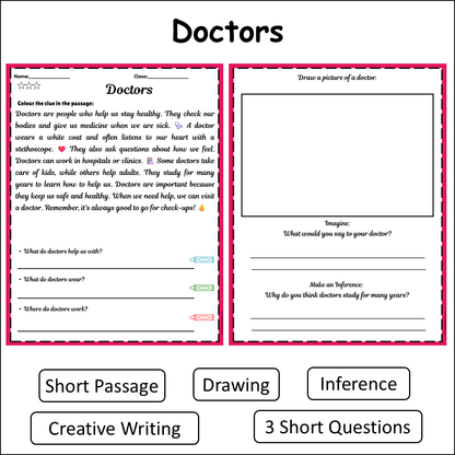 Doctors | Short Reading Comprehension Creative Worksheet