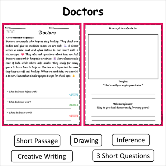 Doctors | Short Reading Comprehension Creative Worksheet